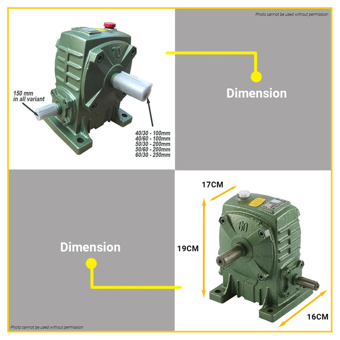 BUILDMATE Mega Worm Gear Speed Reducer Gear Box for Industrial Machines