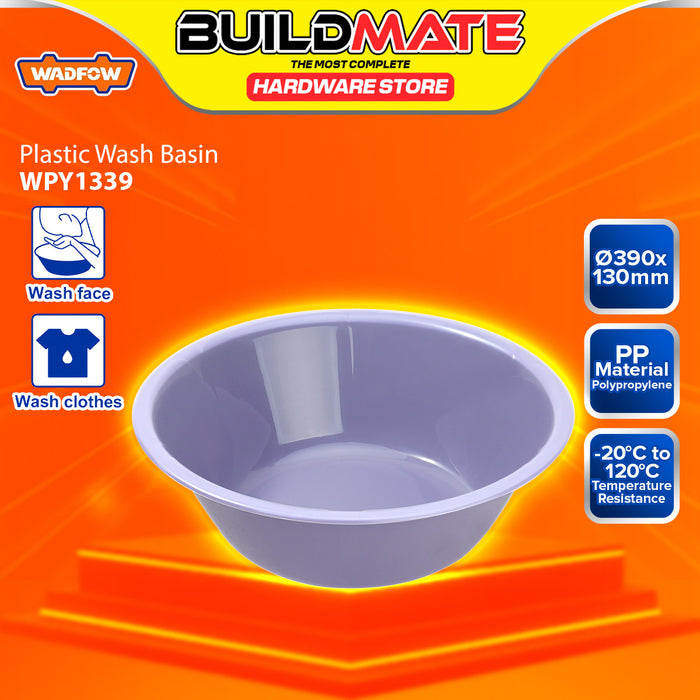 BUILDMATE Wadfow Round Plastic Wash Basin Cleaning Laundry Washing Bowl Pet Bath Tub Dish Palanggana Batya Storage Bucket Container - WHT