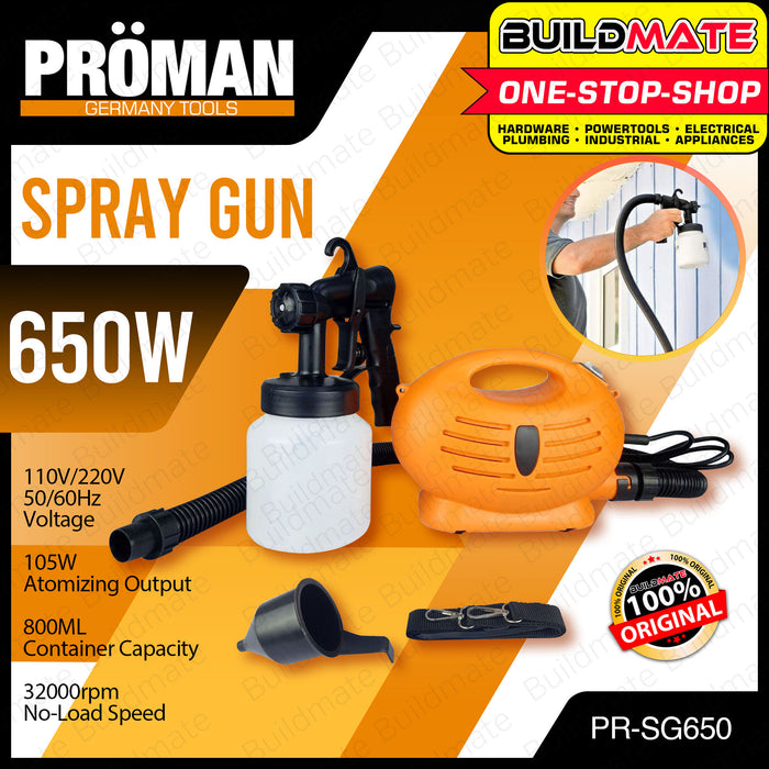 PROMAN 650W HVLP DIY Spray Gun Paint Zoom Electric Sprayer 800ml PR-SG650 •BUILDMATE•