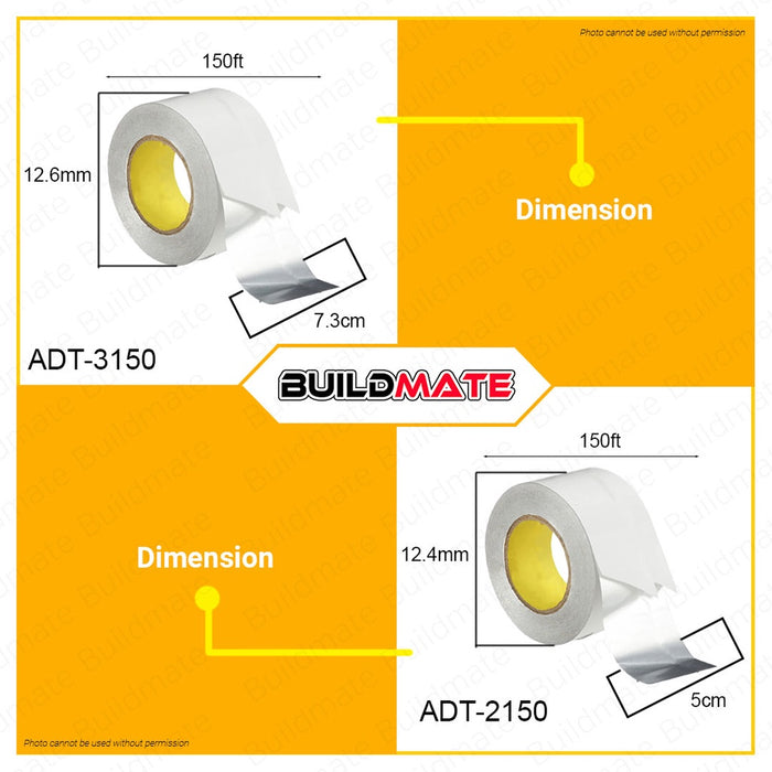 OMEGA INDUSTRIAL GRADE Aluminum Duct Tape 150ft 2" Inch | 3" Inch Silver Metal Duct Tape •BUILDMATE•