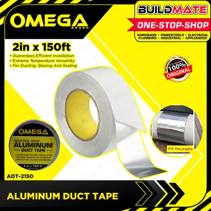 OMEGA INDUSTRIAL GRADE Aluminum Duct Tape 150ft 2" Inch | 3" Inch Silver Metal Duct Tape •BUILDMATE•