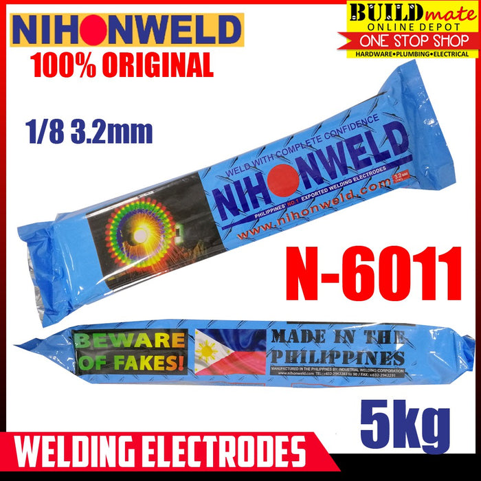 Welding Rod NIHONWELD N-6011 1/8 3.2mm SOLD PER 5Kg •BUILDMATE•