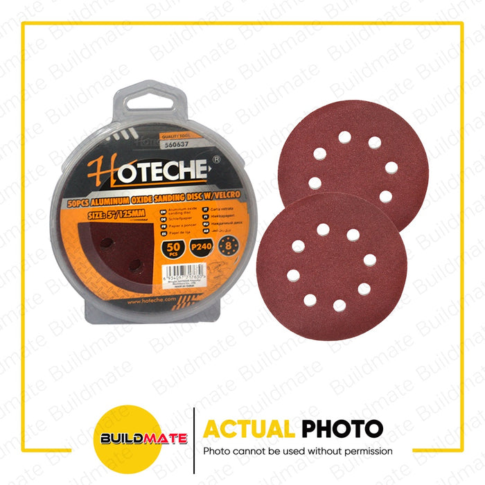 HOTECHE Aluminum Oxide 50 PCS Sanding Disc 5" 125mm P120 | P180 | P240 SOLD PER 50's • BUILDMATE•
