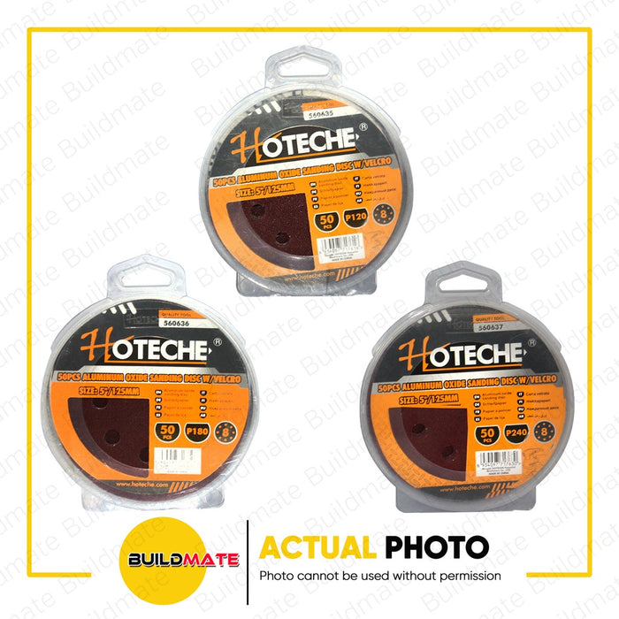 HOTECHE Aluminum Oxide 50 PCS Sanding Disc 5" 125mm P120 | P180 | P240 SOLD PER 50's • BUILDMATE•