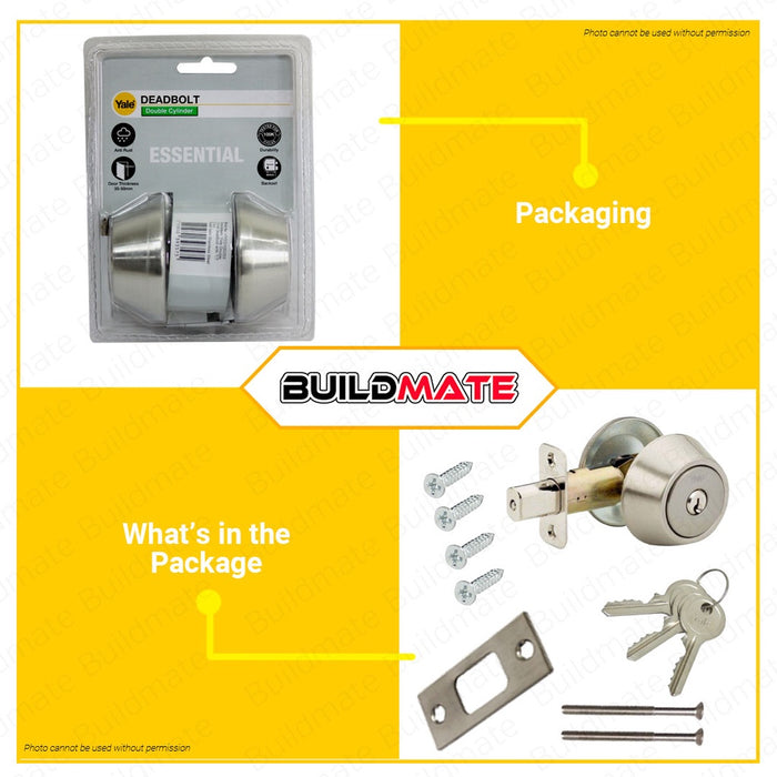 YALE Essential Series DOUBLE Cylinder Deadbolt Antique Brass Copper Satin Stainless Steel Brass