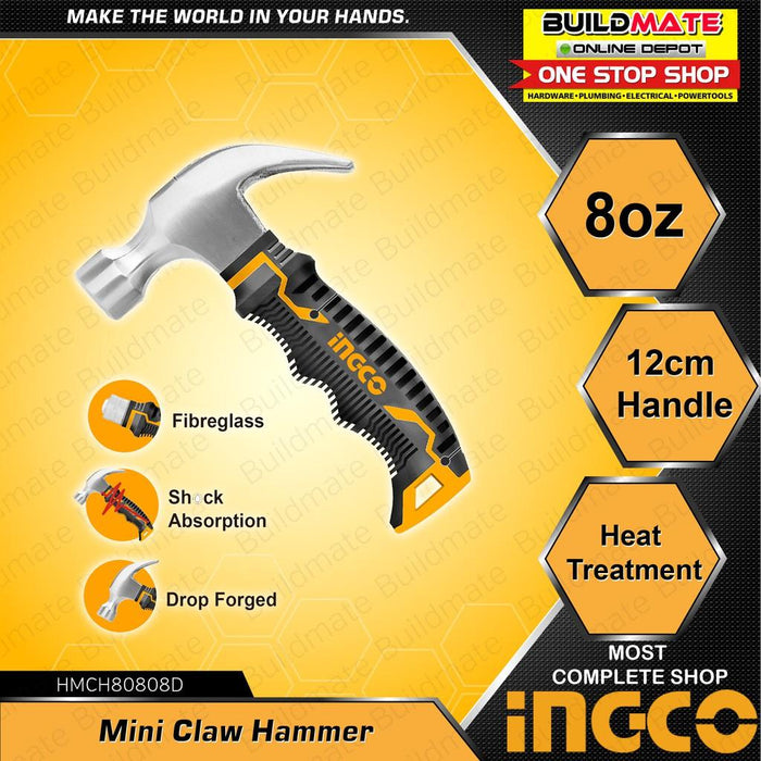 INGCO Mini Claw Hammer 8oz (12cm Handle) HMCH80808D •BUILDMATE• IHT