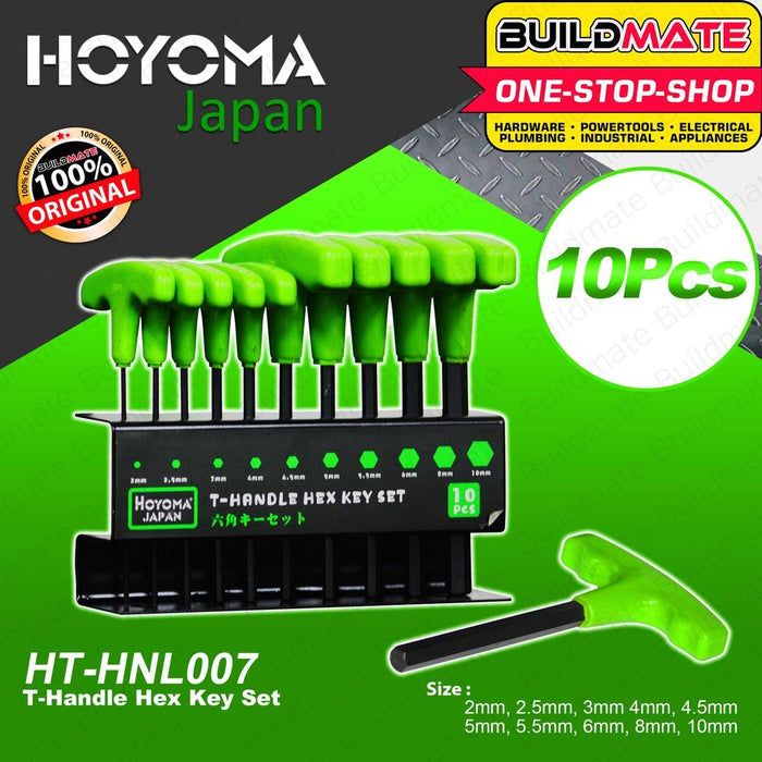 HOYOMA JAPAN T-Handle Hex Key 10PCS/SET HNL007 •BUILDMATE•