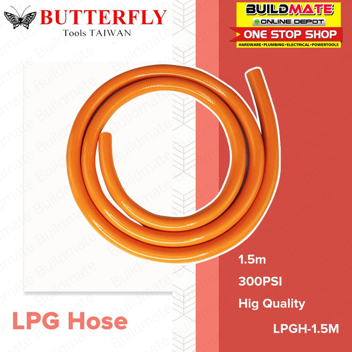 LPG Hose 300 PSI 3/8" x 1.5m High Quality •BUILDMATE•