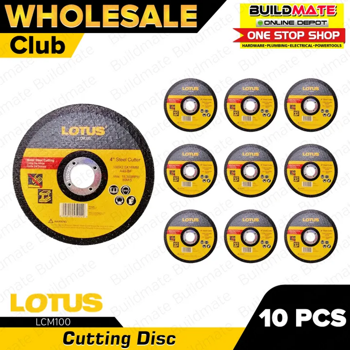 [WHOLESALE] (10PCS) LOTUS Steel Cutter Cutting Disc 4" LCM100 •BUILDMATE•