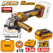 INGCO 20V Brushless Cordless Angle Grinder with 2pcs Battery and Charger CAGLI2210032 ICPT - BUILDMATE