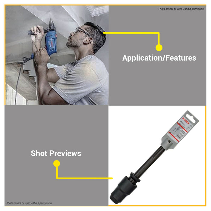 BUILDMATE Bosch SDS-Max Chuck to SDS-Plus Shank Drill Bit Adapter for Rotary Hammer 1618598159 - BAX