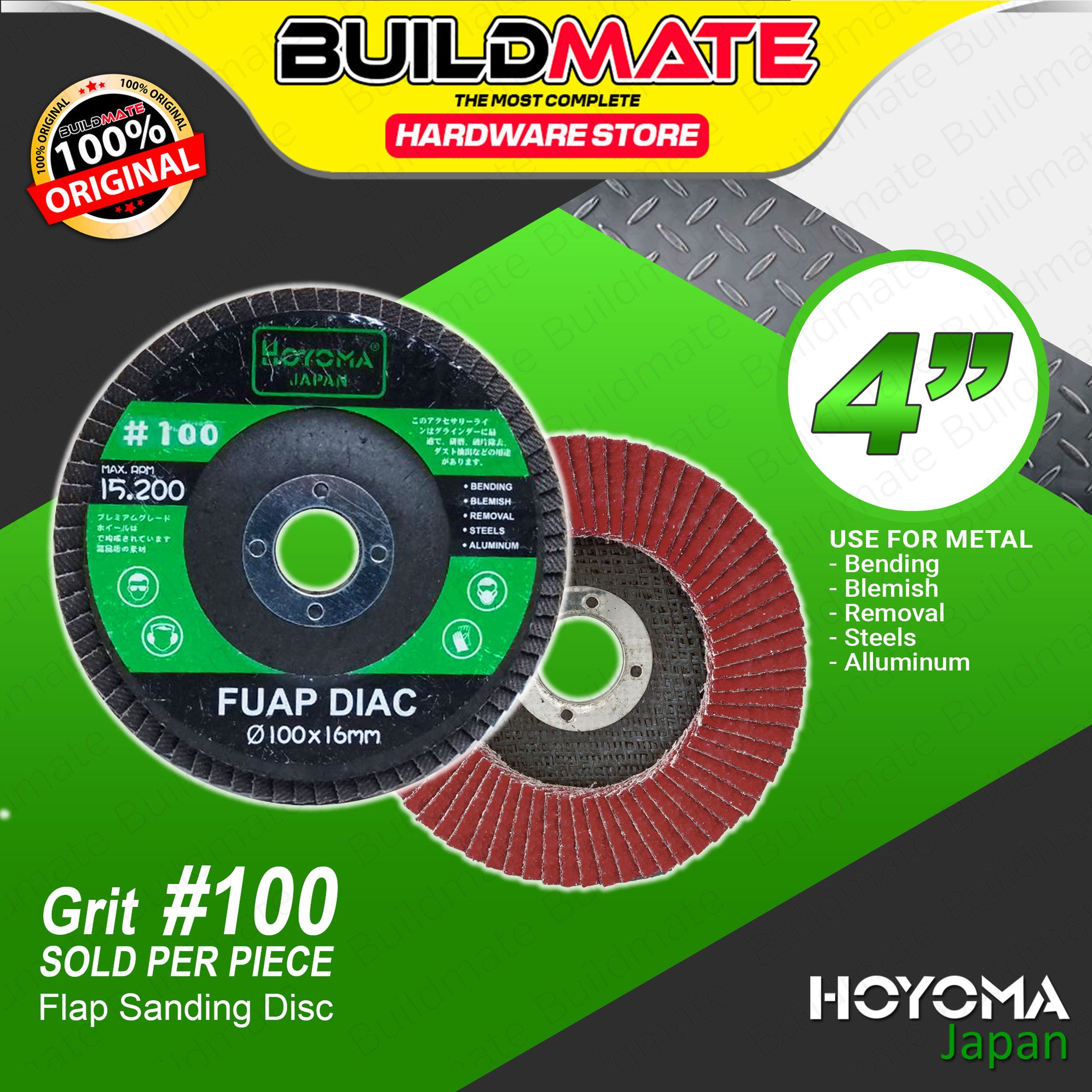 HOYOMA Flap Sanding Disc Sand Paper #4 GRIT #40 | #180 | #240 SOLD PER ...