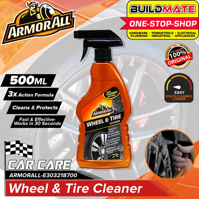 BUILDMATE Armor All 500ML Wheel and Tire Cleaner Spray with Foaming Action 500ml Triple Action Formula Removes Brake Dust, Dirt and Grime Automotive Cleaner Cleaning Tools E303218700 •