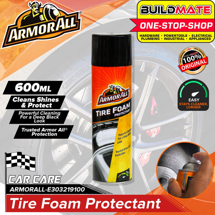 BUILDMATE Armor All 600ML Tire Foam Protectant Cleaner Spray Automotive Cleaner Tools with Foaming Action Removes Brake Dust, Dirt and Grime Cleans Shines & Protect Care Care E303219100