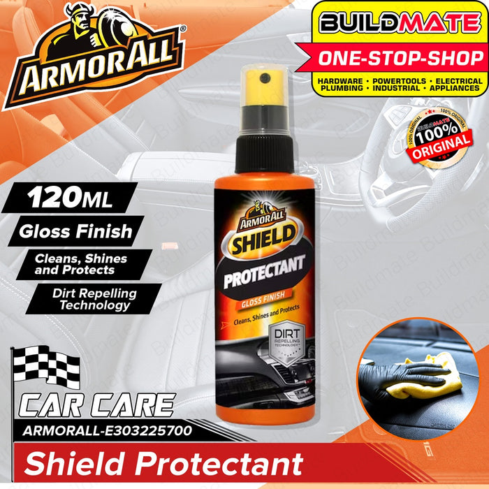 BUILDMATE Armor All Shield Extreme Protectant Spray 120ML Gloss Finish Car Care Sprayer Protectant Clean, Shines and Protects Vinyl, Rubber and Plastic Car Cleaner Suitable for Automotive Household Usage E303225700 •