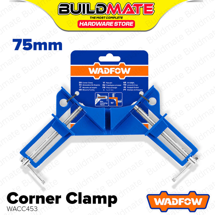 BUILDMATE Wadfow Corner Clamp Holder 70mm | 75mm Right Angle Clip Jaws Aluminum Alloy for Woodworking Frame & Welding Hand Fixing Clip - WHT