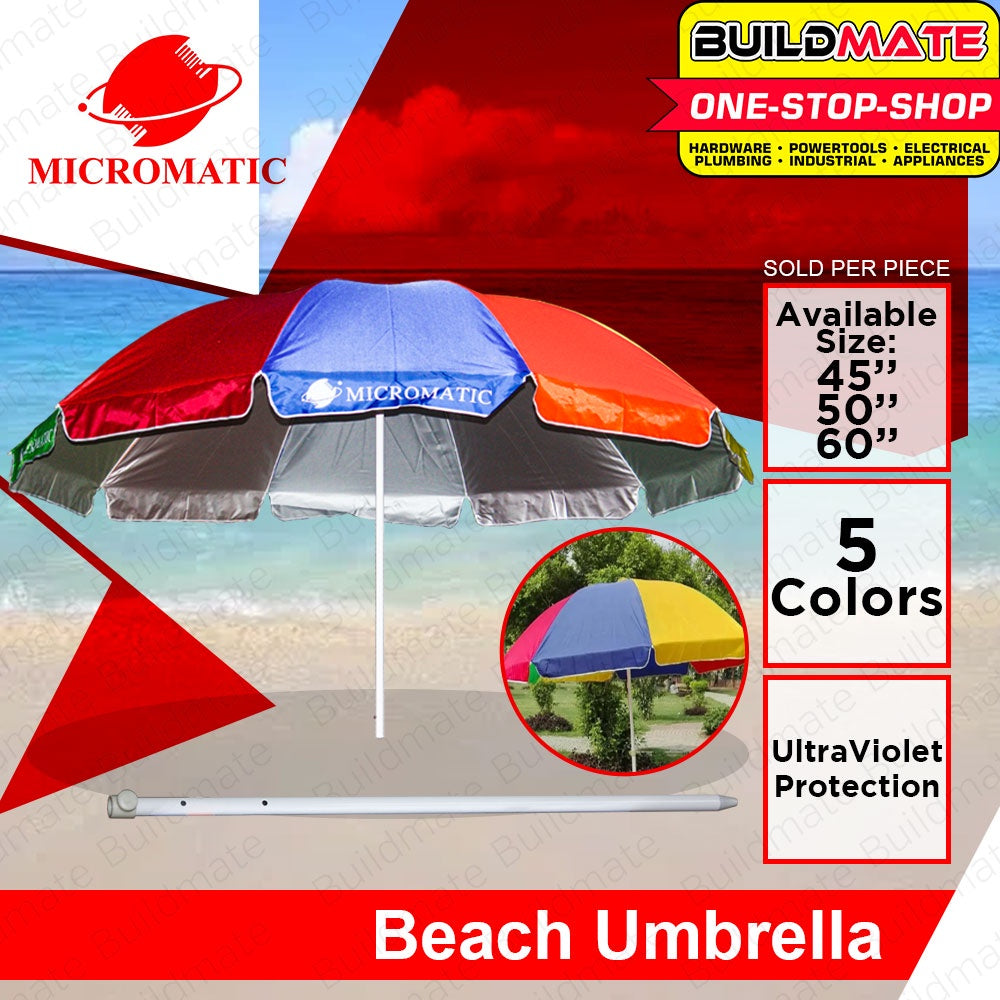 MICROMATIC Outdoor Shade Giant Big Umbrella Parasol 45" 50" 60" In — Buildmate