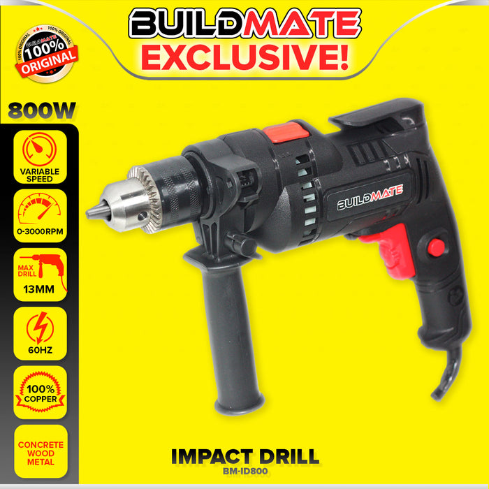 Buildrite Power Tools BUILDMATE Brand 800W Electric Impact Drill 13mm Capacity with Hammer F ...