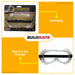 POWERHOUSE Safety Goggles Elastic Headband Lightweight Eye Protection Googles •BUILDMATE• PHHT