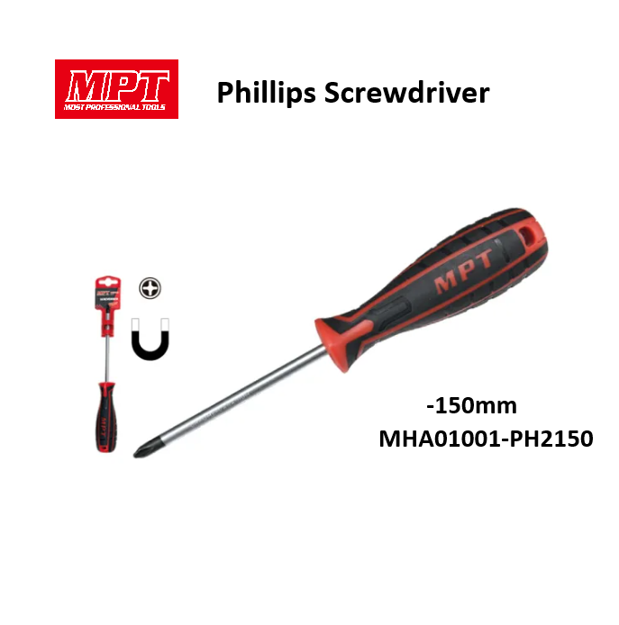 MPT 100mm - 200mm Phillips Screwdriver SOLD PER PIECE HT •MOST PROFESSIONAL TOOLS •