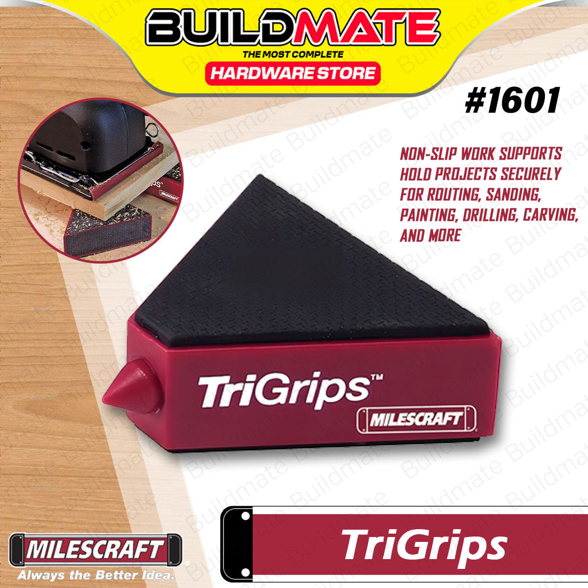 BUILDMATE Milescraft Trigrip Non-Slip Work Padding Support for Routing ...