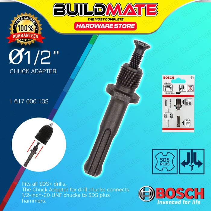 BUILDMATE Bosch Chuck Adapter for Drill Chucks Connects 1/2" Inch - 20 UNF Chucks to SDS Plus Hammer 1617000132 - BAX