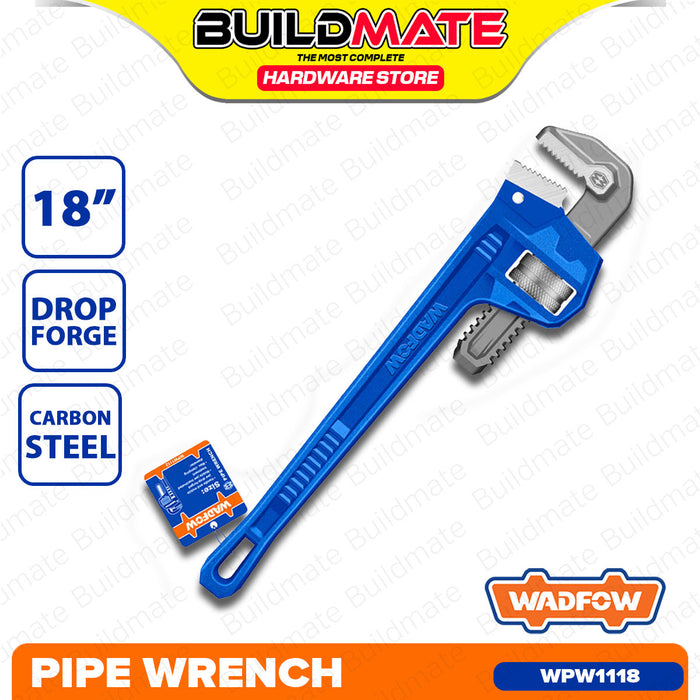 WADFOW 8" | 10" | 12" | 14" | 18" | 24" Inch Pipe Wrench Adjustable Straight Pipe Wrench Hand Tool For Plumbing Wrench WPW1108 | WPW1110 | WPW1112 | WPW1114 | WPW1118 | WPW1124 •BUILDMATE• WHT