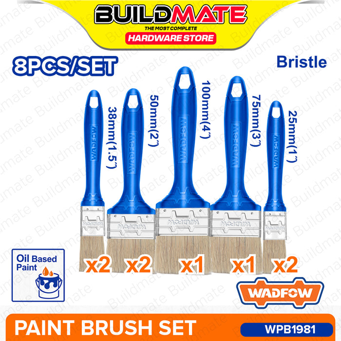 BUILDMATE Wadfow Paint Brush Set 3pcs / 5pcs / 8pcs For Oil-Based Paint Art & Craft Detailing Painting Brushes - WHT