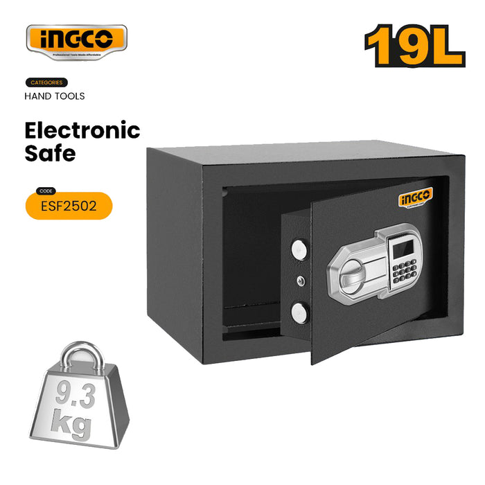 INGCO Wall-Mounted Digital Safe Box w/ Keypad Lock & Emergency Key Electronic Money Cabinet Vault SOLD PER PIECE - HT2