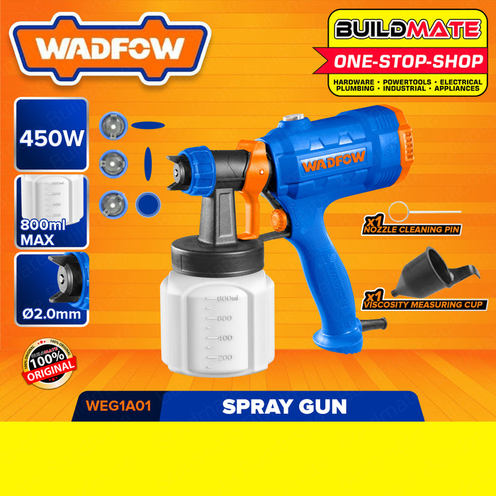 BUILDMATE Wadfow HVLP Electric Spray Gun 450W 800ML Power Paint Zoom Sprayer Gun WEG1A01 WPP