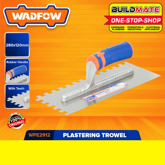 BUILDMATE Wadfow Plastering Trowel 280x120mm Without Teeth | With Teeth [SOLD PER PIECE] Plaster Trowel Drywall Trowel Finishing Masonry Trowel Plaster Finishing Tool Brick Trowel Scraper Putty Rodela WPE1912 | WPE2912 • WHT