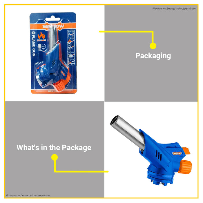 BUILDMATE Wadfow Flame Gun 145mm-195mm Burner Multi-Purpose Butane Gas Torch Heating SOLD PER PIECE WFG1602 / WFG1604 / WFG2602 - WHT