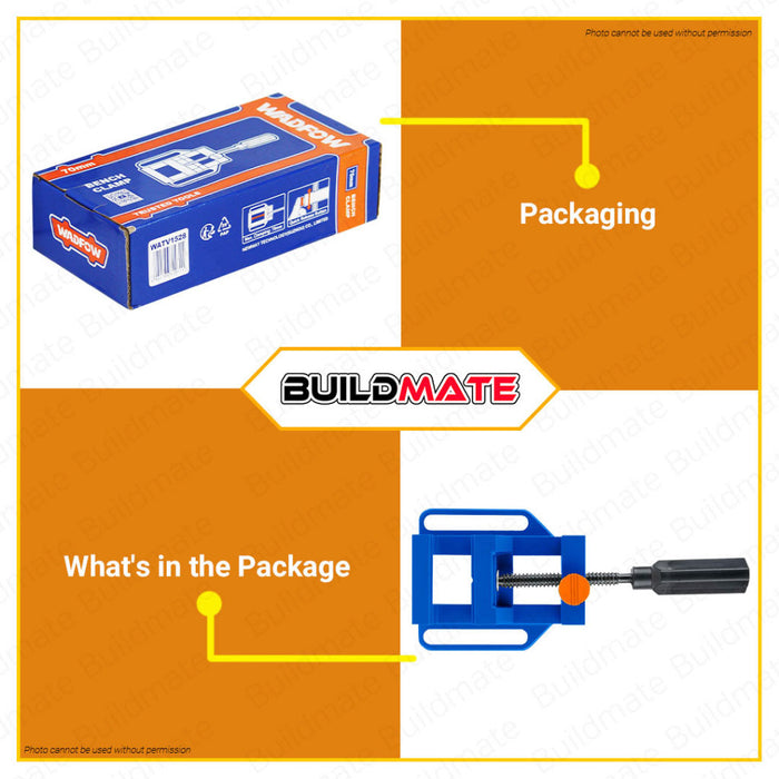 BUILDMATE Wadfow Bench Clamp 70MM Drill Press Vise Wood Clip  with Quick-Release Button WATV1528 WHT