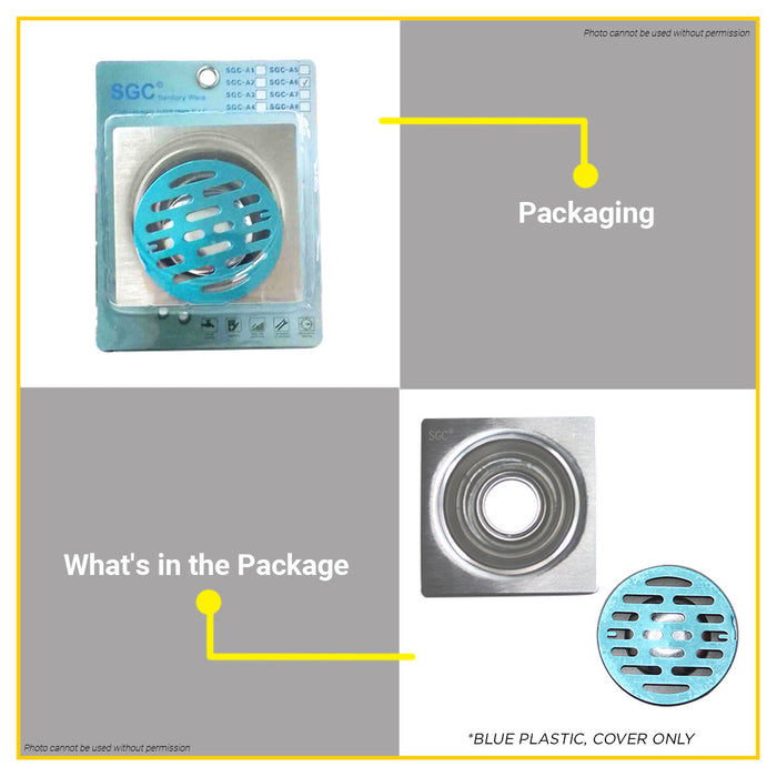 BUILDMATE SGC Floor Drain Strainer 4" x 4" Inch Modern Pattern Design Shower Floor Drain SGC-A6