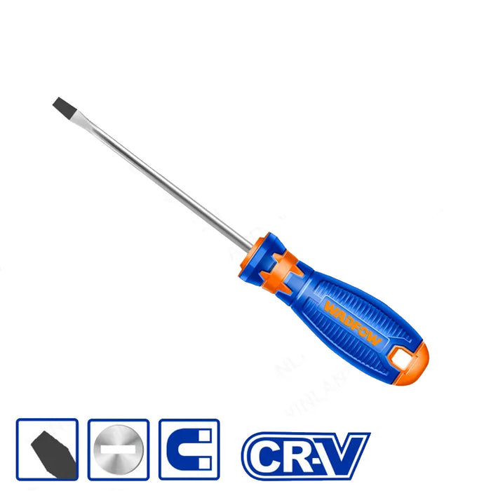 WADFOW 75MM-200MM Slotted Screwdriver Cr-V Flat Head Screw Driver Hand Tool SOLD PER PIECE •BUILDMATE• WHT