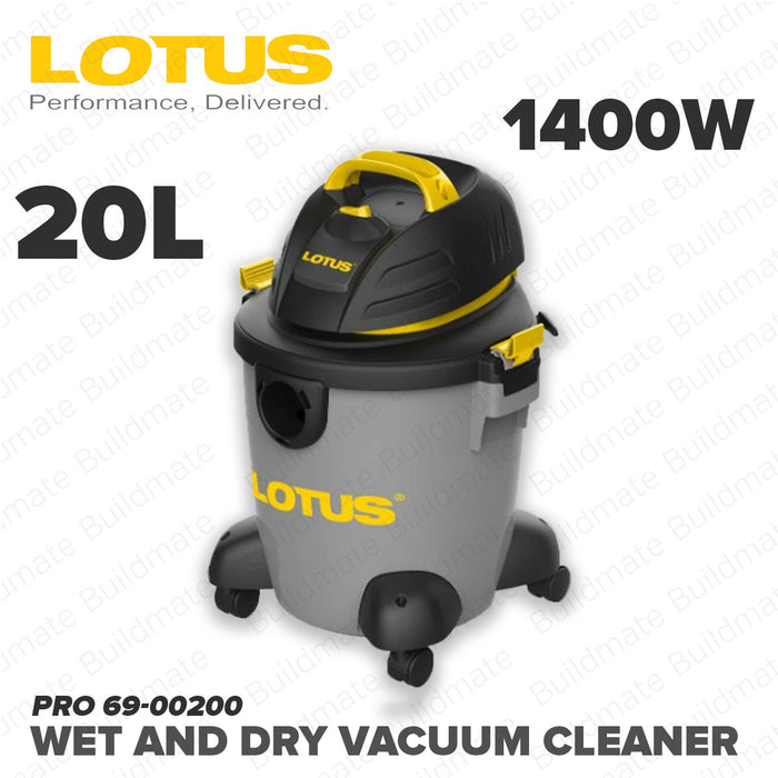 BUILDMATE Lotus 1400W Vacuum Cleaner Wet & Dry 20L for Dust Dirt Self Cleaning PRO-20L-69002000 LPT