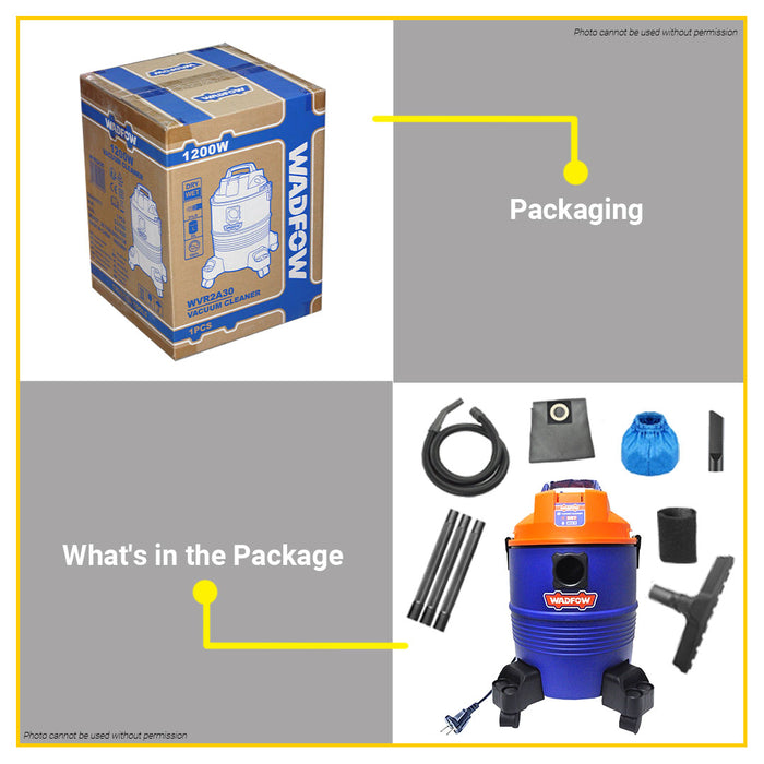 BUILDMATE Wadfow 1200W Wet & Dry Vacuum Cleaner 20L Capacity Household Floor Cleaning Tools - WPT