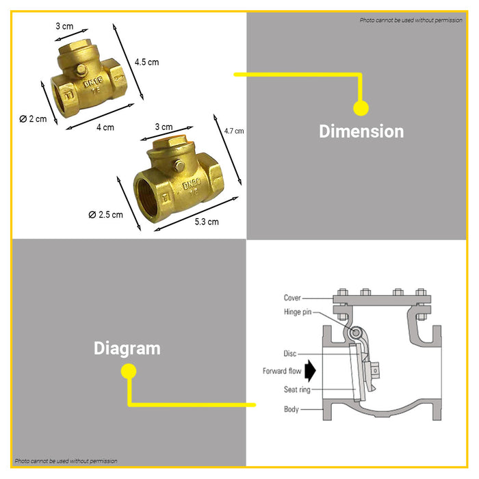 BUILDMATE Swing Check Valve 1", 1/2" , 3/4" SOLD PER PIECE Prevent Water Backflow