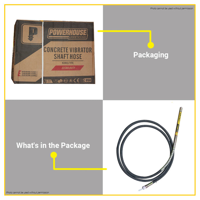 BUILDMATE Powerhouse Industrial 6 Meters Concrete Vibrator Shaft Hose (KOREA TYPE) EXTRA DUTY 32mm-45mm SOLD PER PIECE PHI