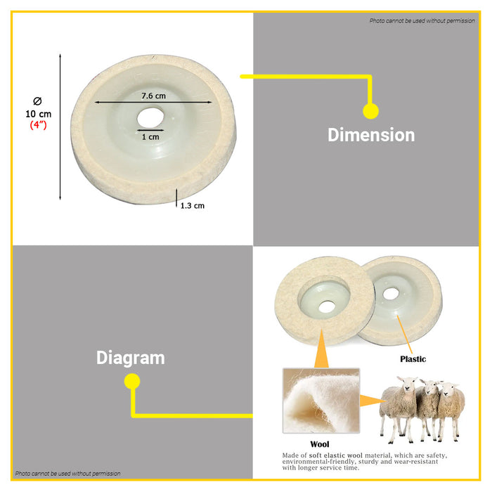 HOYOMA 4" Inch Buffing Polishing Wheel White Cloth for Stainless Steel Polishing •BUILDMATE•