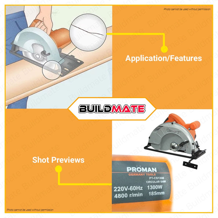 PROMAN Circular Saw 1300W CS1300 Heavy Duty •BUILDMATE•
