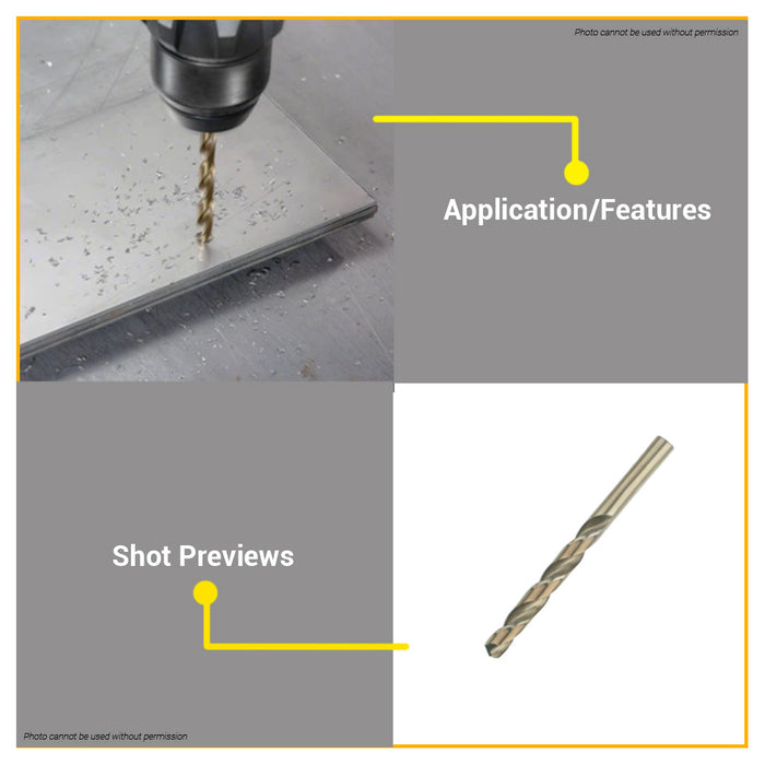 BUILDMATE Bosch Twist Drill Bit Set 1/16" - 3/8" Inch HSS-CO Cobalt Drills for Stainless Steel Drilling - BAX