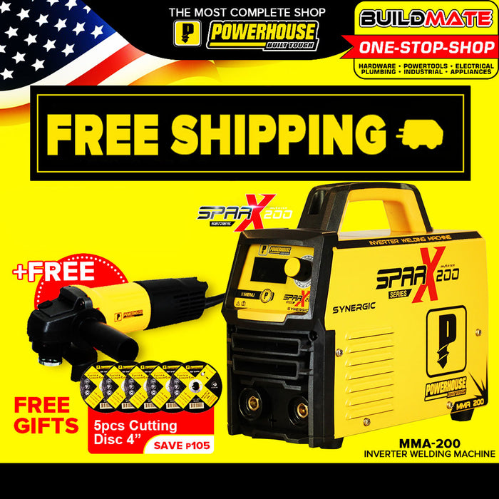 [FREE GRINDER] POWERHOUSE Synergic Inverter Type Welding Machine SparX Series MMA-200 | MMA-300 PHWM