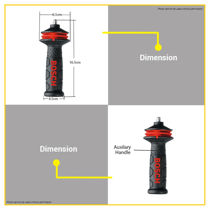 BUILDMATE Bosch Anti Vibration Control Auxiliary Handle for 230mm Grinder Accessory 2602025171 - BAX