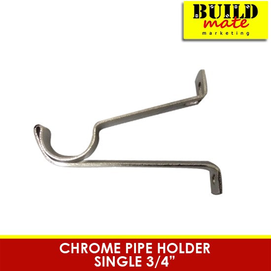 Chrome Curtain Pipe Holder Single / Double SOLD PER PIECE •BUILDMATE•