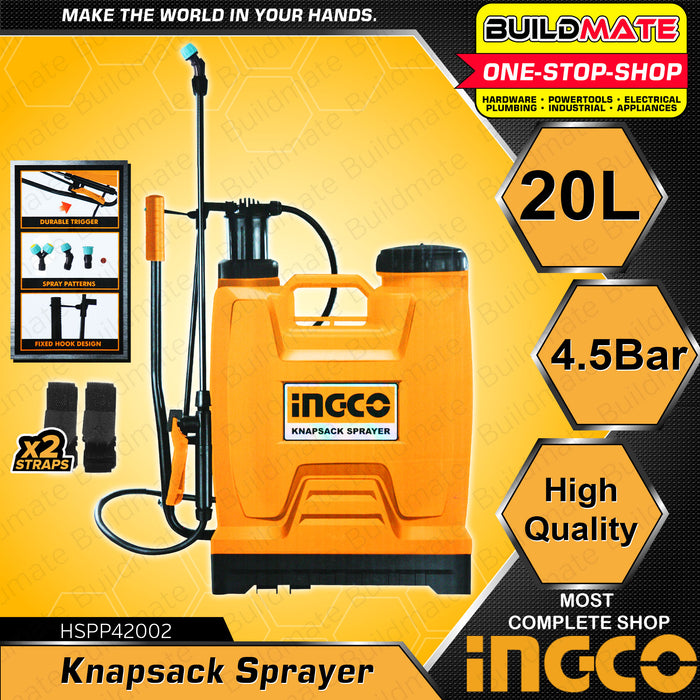 BUILDMATE Ingco Knapsack Sprayer 16L | 20L [SOLD PER SET] Manual Knapsack Sprayer Garden Sprayer Agricultural Sprayer Backpack Sprayer Chemical Sprayer Pump Sprayer Gardening Tank Sprayer Disinfection Sprayer Garden Tools • IHT