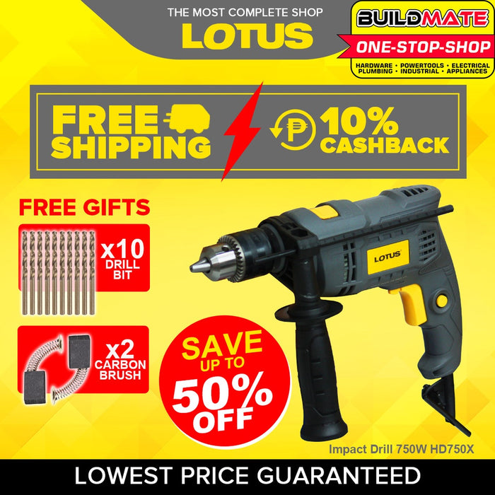 [COMBO A] BUILDMATE Lotus Impact Drill 750W HD750X with Circular Saw 1500W LTCS1500X Power Tools Set - LPT