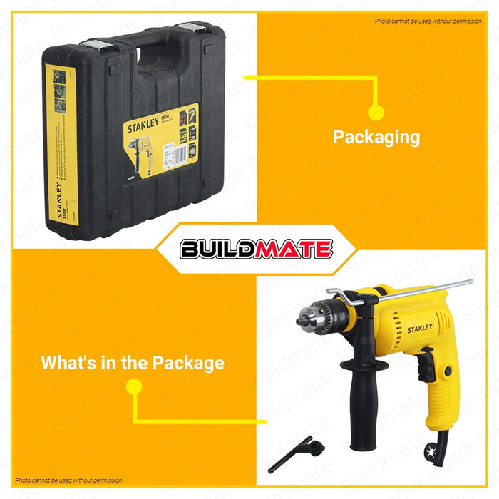 BUILDMATE Stanley Percussion Drill Value Kit with Case 13mm 550W