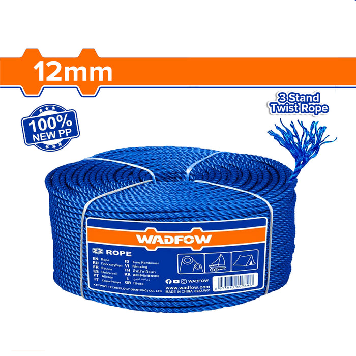 BUILDMATE Wadfow Polyethelyne Nylon Rope for Binding Woods & Trees Braided Lubid 6MM TO 12MM • WHT