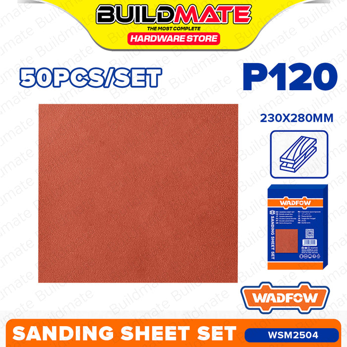 BUILDMATE Wadfow 50PCS/SET Sandpaper Sanding Sheets 230x280mm Finishing Abrasive Sanding Paper Sheet SOLD PER BOX - WHT